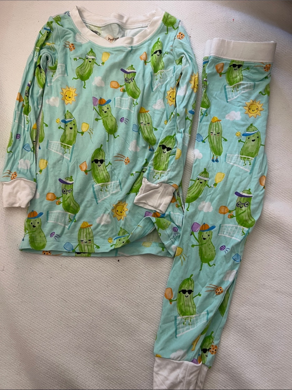 Little Sleepies ' Light Blue pickle Print Pajama Set